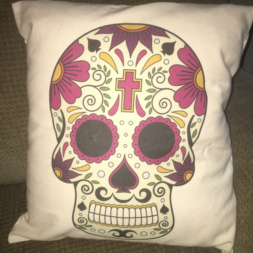 NEW Day of the Dead SUGAR SKULL Pillow Cover GIFT